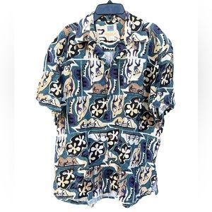 KAHALA Avi Collection Short Sleeve Button Down Shirt Size Med.